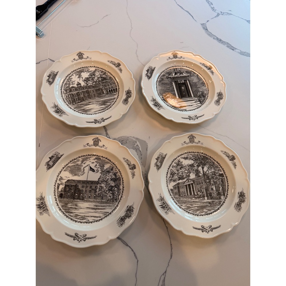 Vintage Wedgwood Peekskill Military Academy Plates Set of 4 England